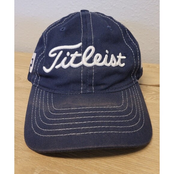 Titleist Golf FJ Adjustable Golf Hat Strapback Blue Cap Footjoy #1 Golf Balls - Picture 1 of 5